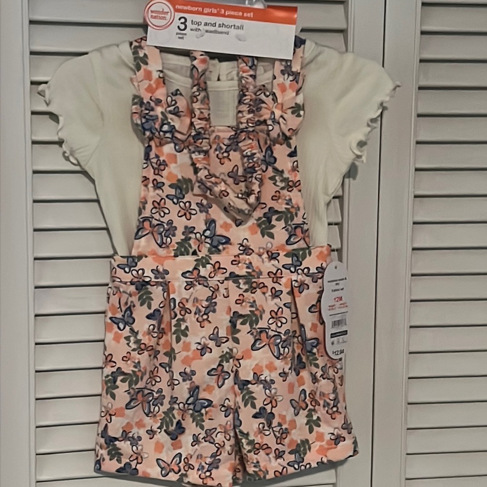 Wonder Nation shirt and Overall set